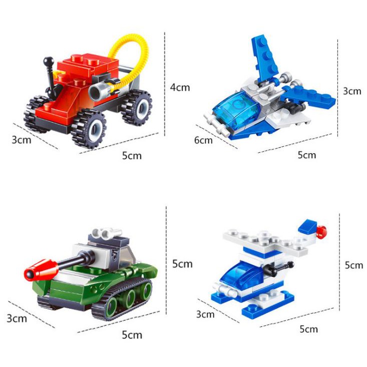 Xếp hình lego xe ô tô, máy bay, xe tăng, tàu không gian chiến đấu