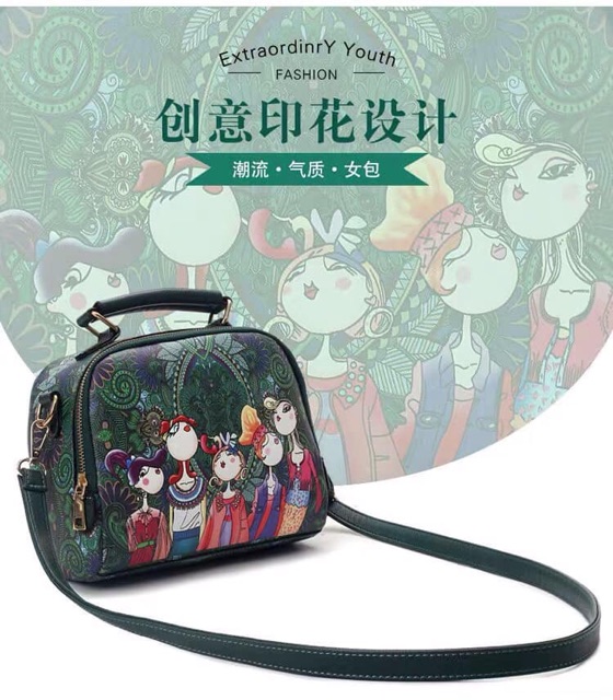 Túi hộp cô gái xanh