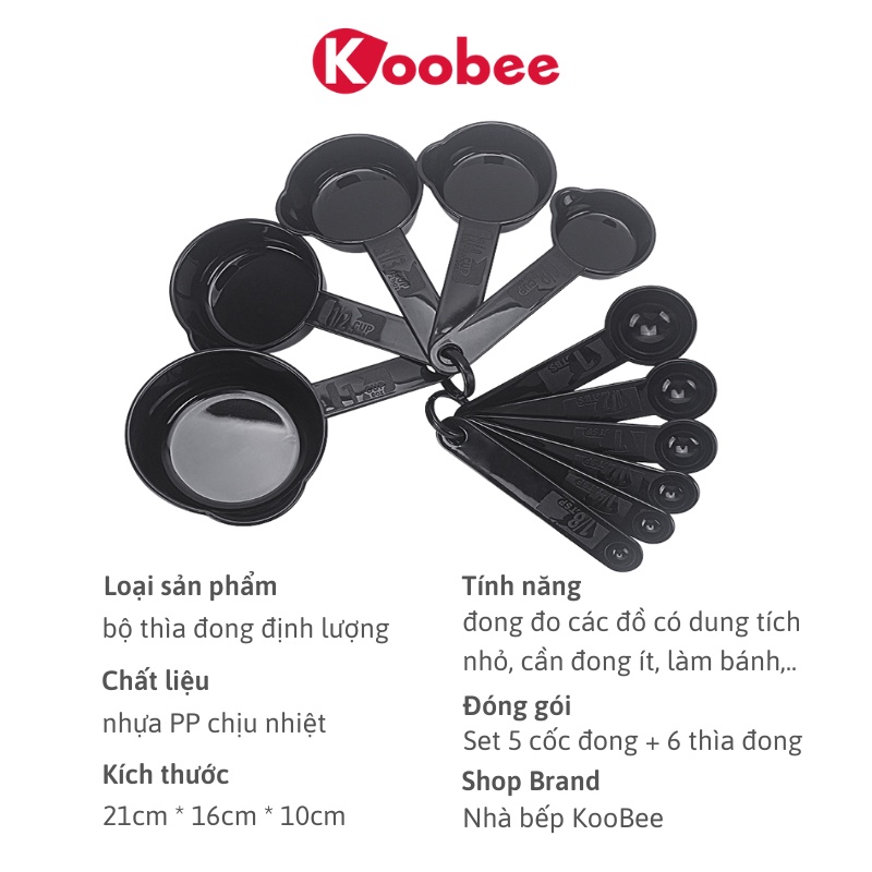 Set 11 bộ thìa đong, cốc đong nấu ăn, làm bánh, pha chế - Thìa đo lường, định lượng bột, sữa, gia vị, chế biến đồ ăn dặm