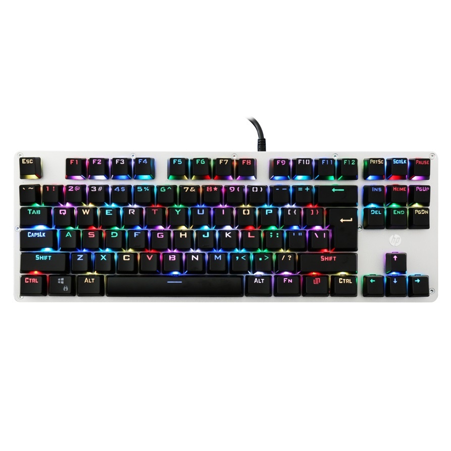 BÀN PHÍM CƠ. Keyboard HP GK-200S TKL Chính hãng (Phím cơ, 87 key, Blue Switch, 10 chế độ LED RGB). VI TÍNH QUỐC DUY