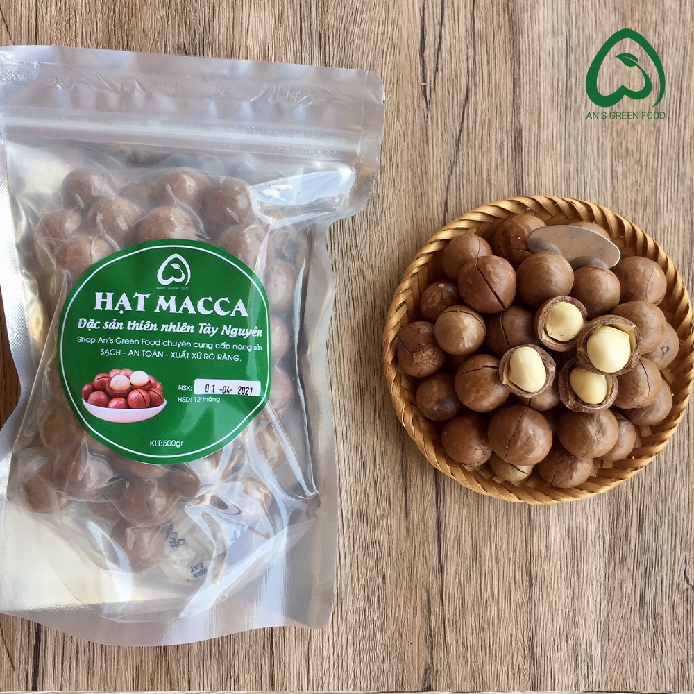 Hạt Macca Sấy Nứt Vỏ Tự Nhiên 500gr An's Green Farm (Hạt To, Đều, Tặng Kèm Dụng Cụ Tách Vỏ) - Macca Vụ Mới 2022