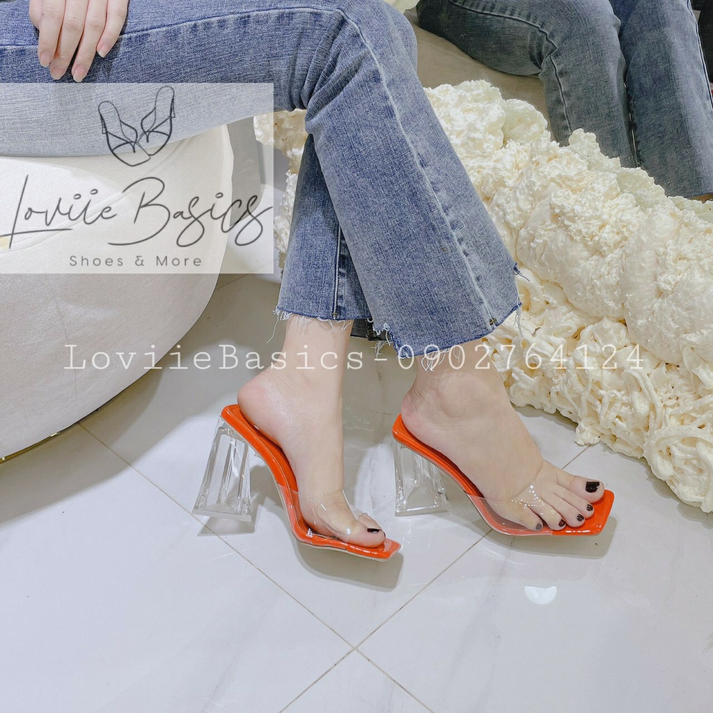 DÉP NỮ LOVIIE BASICS - DÉP CAO GÓT QUAI TRONG ĐẾ TAM GIÁC - D220109