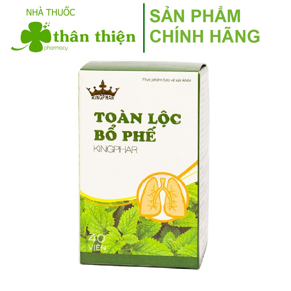Toàn lộc bổ phế Kingphar - Giúp bổ phế, giảm ho do gió, cảm lạnh, ho lâu ngày (40 viên)