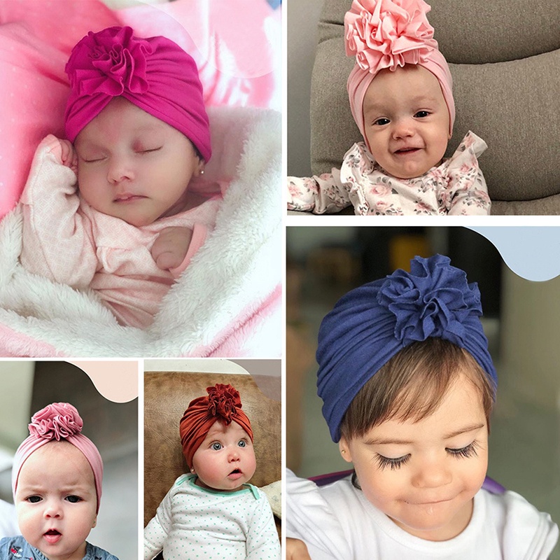 Mũ Trùm Đầu Vải Cotton Mềm Mại Cho Bé Gái