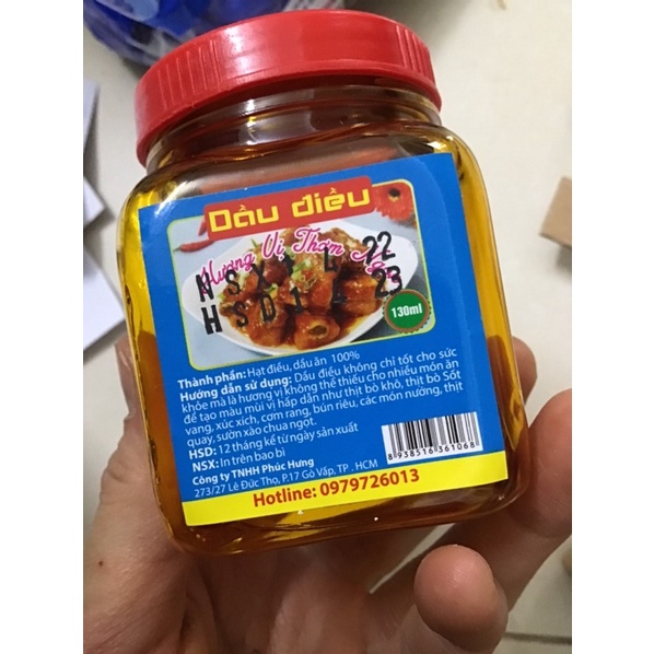 Dầu điều đỏ lọ 130ml thơm ngon