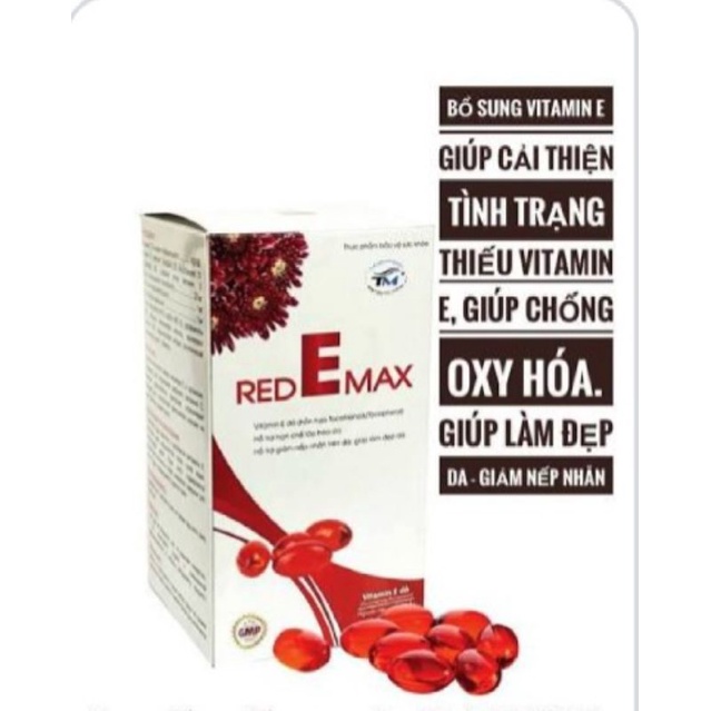 (NL Nhập khẩu chính hãng 💯)Red E Max 400MIU E đỏ viên uống vitamin dưỡng da mờ nám điều hoà nội tiết(Bác sĩ khuyên dùng)
