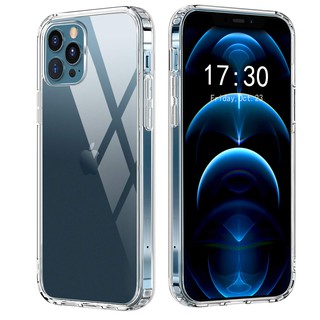 Ốp Lưng Kính Cường Lực Trong Suốt, Viền Máy Dẻo Dành Cho Iphone 11/ 11 Pro/ 11 Pro Max/ 12 Mini/ 12 / 12 Pro