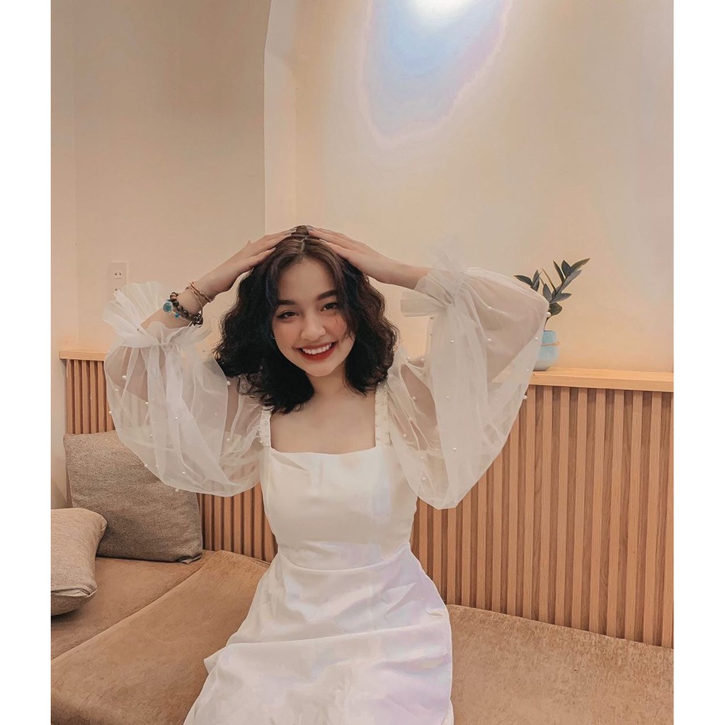 (CLIP THẬT) Đầm dự tiệc tay lưới đính hạt | BigBuy360 - bigbuy360.vn