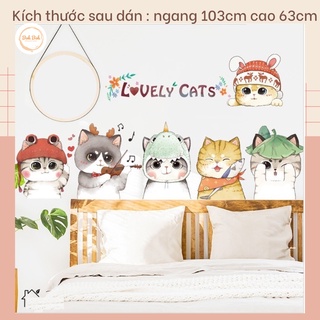 Decal dán tường mèo dễ thương A35 - Decal dán tường Hàn Quốc
