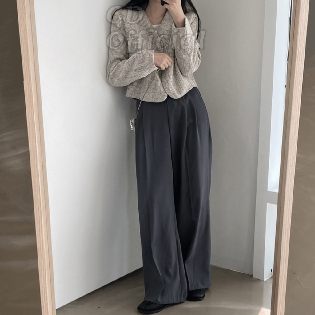 K14|Áo khoác blazer dáng ngắn cá tính cho nữ dài tay công sở thanh lịch gd_order