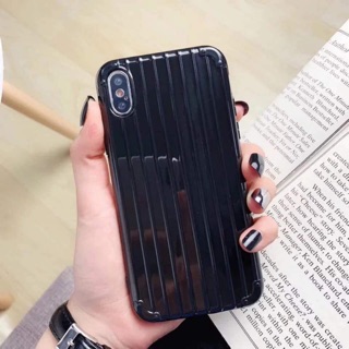 Ốp vali xanh-đen-hồng trơn iphone