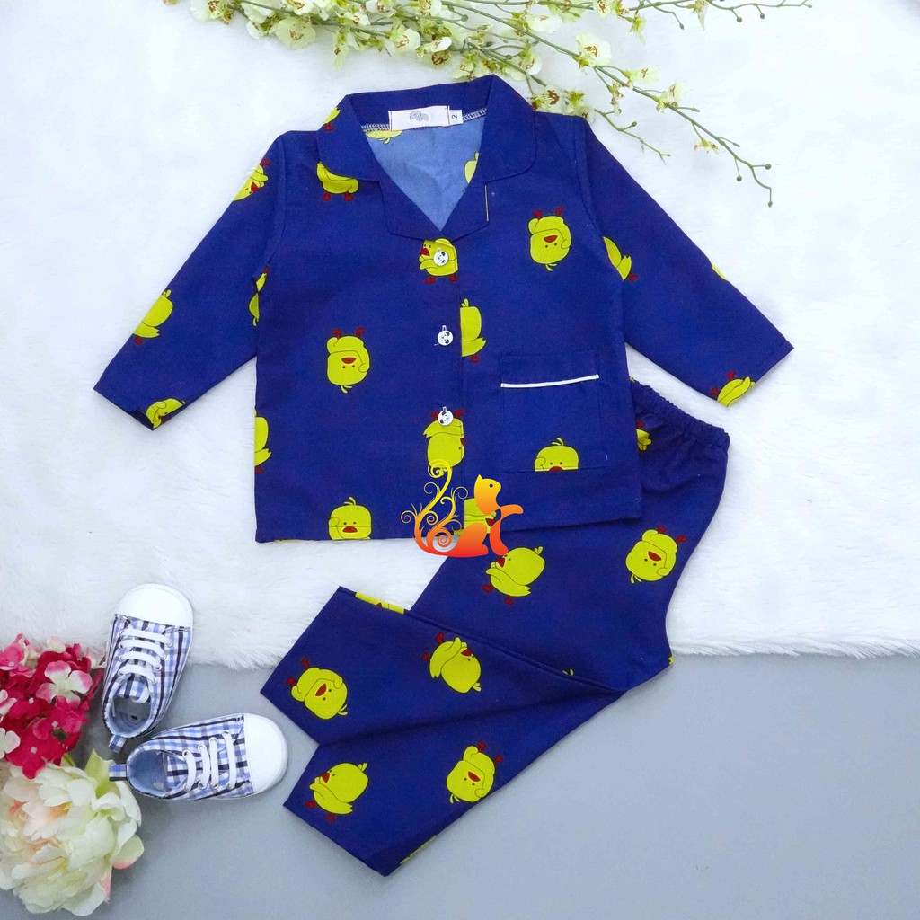 Đồ Bộ Mặc Nhà Pijama Kate Thái Quần Dài - &quot;Gà nhỏ&quot; - Cho Bé 8-38kg