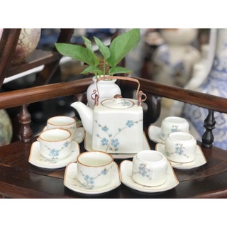 Set ấm chén vẽ tay Bát Tràng, ấm chén decor rẻ