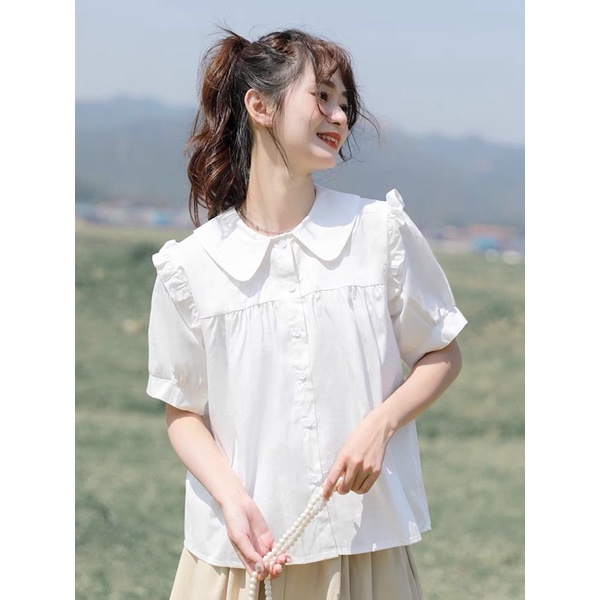 Sơmi  babydoll  cổ bèo