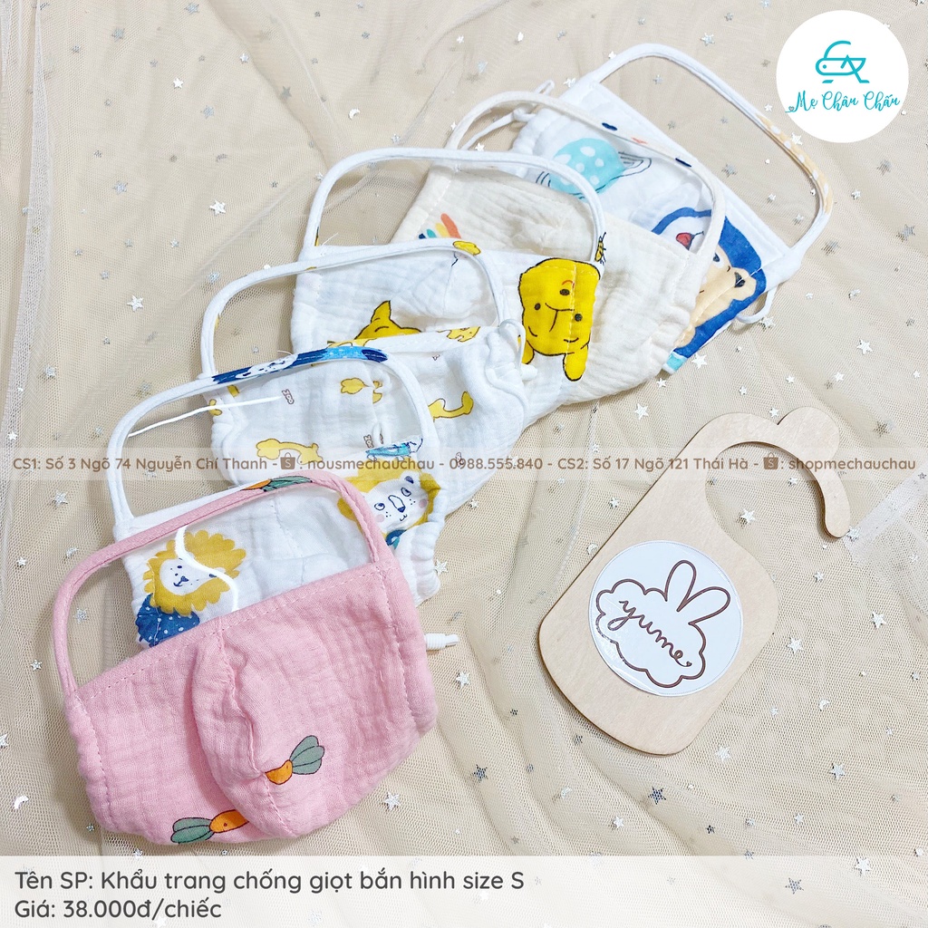 Khẩu Trang Kính Chống Giọt Bắn  Vải Xô Muslin Cho Trẻ Em