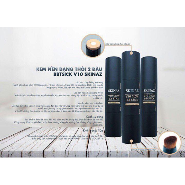 KEM NỀN KẾT HỢP CỌ V10 GLOW B.B STICK SKINAZ-10 gr