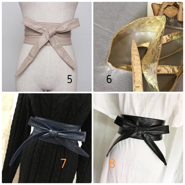 Đai da thắt váy bản to nhiều màu giống cchat clothes