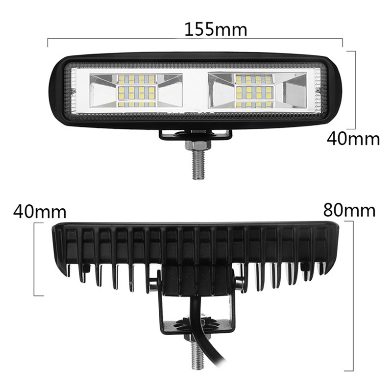 [New]2 Set Car Accessories: 1 Pcs 6 Inch 48W 16 Led Work Light Bar Flood Beam Bar & 1 Pair Car LED Light Bar Mounting Bracket