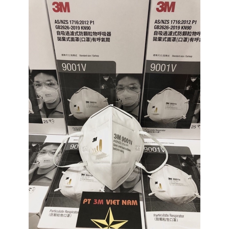 ✅ [Chính Hãng] Khẩu trang 3M 9001 ( hộp 50 cái ) 3M 9001v (hôp 25 cái ) HÀNG CHÍNH HÃNG