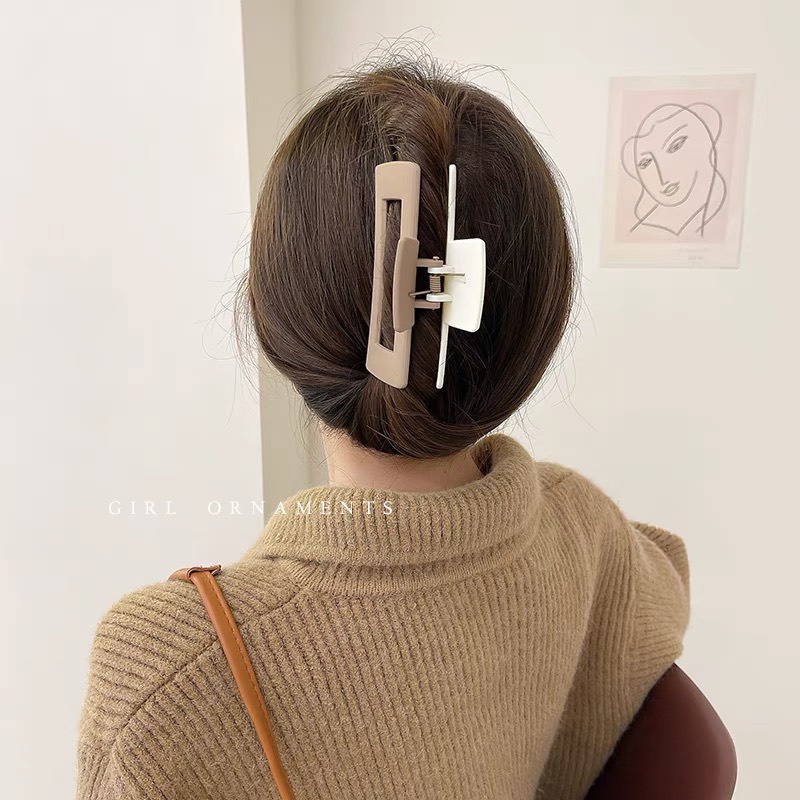 Kẹp Gắp Tóc Chữ Nhật 2 Màu Matte Thanh Lịch, Sang Trọng