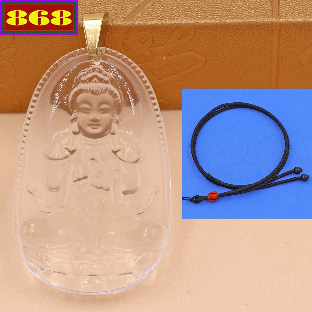 Mặt dây chuyền Phật Đại nhật như lai pha lê 3.6 cm MVFLTB5 - Hộ mệnh tuổi Mùi, Thân