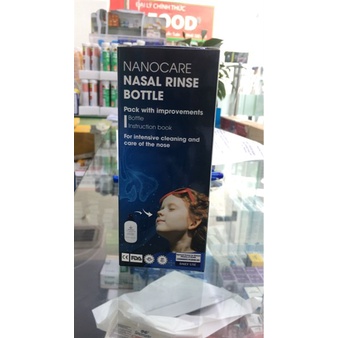Bình rửa mũi cho bé Nanocare (tặng kèm 20 gói muối khô) giúp dễ dàng rửa sạch các chất nhầy trong mũi