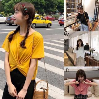 Áo thun nữ cổ tròn màu trơn