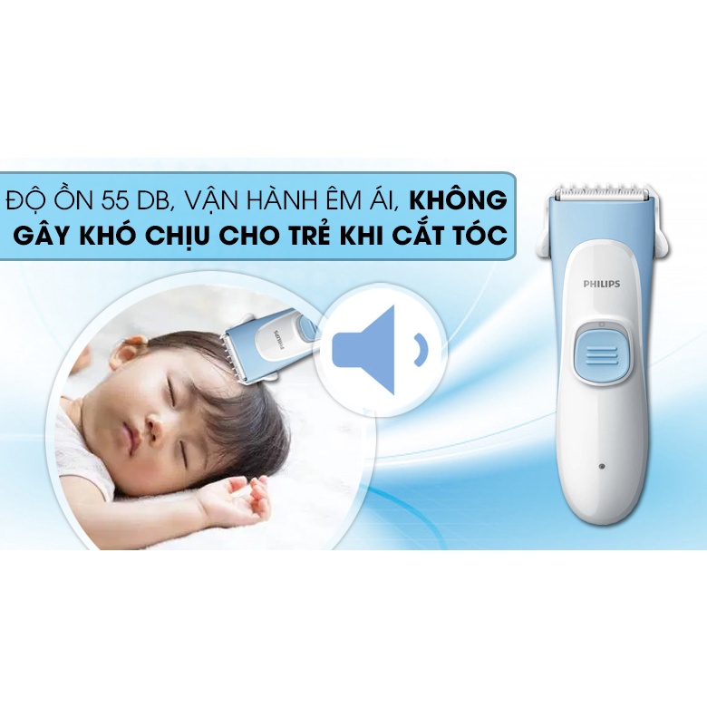 Máy Cắt Tỉa Tóc Cho Bé Sơ Sinh Philips HC1055  - Hàng Chính Hãng - Bảo Hành 24 Tháng
