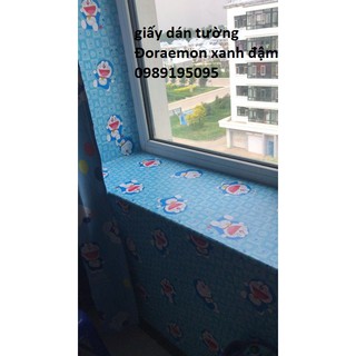 GIẤY DÁN TƯỜNG DOREMON XANH ĐẬM