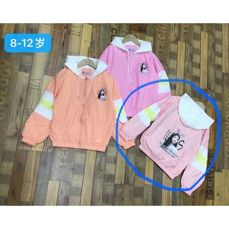 Áo khoác gió QC hình cô gái size 23-34kg