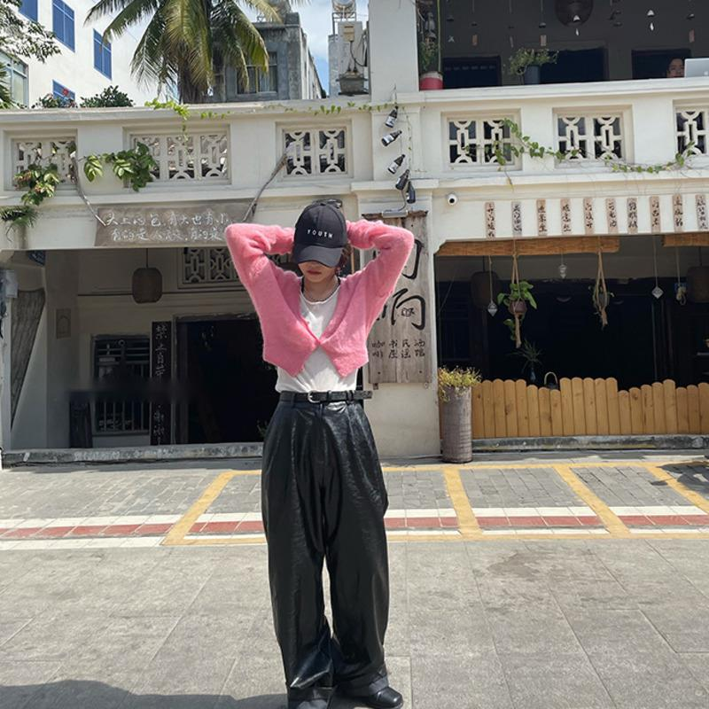 Áo khoác Cardigan dệt kim thời trang 177126Áo khoác Cardigan cổ chữ V màu kẹo đơn giản