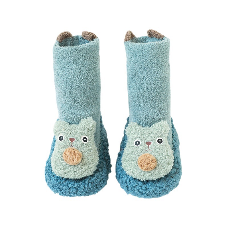 Đôi vớ ống cao vừa KokoroCare MH-19 vải lông cừu san hô đáy da có size S/M cho bé 6-24 tháng tuổi