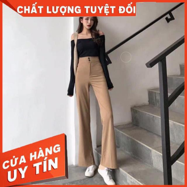 Quần vải ống loe lưng siêu cao- dáng dài 100cm | WebRaoVat - webraovat.net.vn