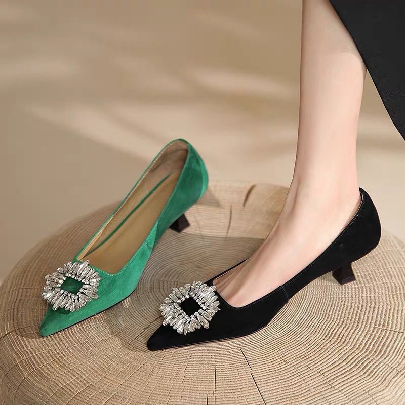 Giày Cao Gót Mũi Nhọn Phong Cách Hàn Quốc Mới Cho Nữ