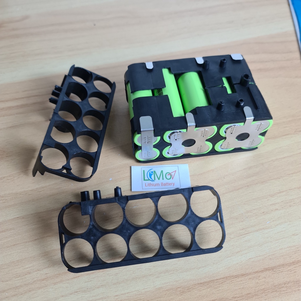 Combo 2 cái Khung giữ pin 10 cell. Chuyên dùng làm khuôn đóng khối pin makita 5s2p 10 cell chất liệu nhựa ABS - LIMO
