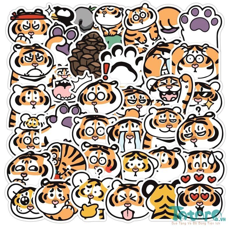 Sticker dán 40 hình Hổ Béo - Mèo Capoo - Among Us - Marvel - Chó Shiba - Mèo Nyanko và nhiều hình dễ thương khác