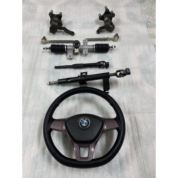 Hệ thống lái vô lăng xe 4 bánh,mai ơ tim ốc đo vuông 7cm,chéo 10cm,dùng chế xe 4 bánh lái vô lăng