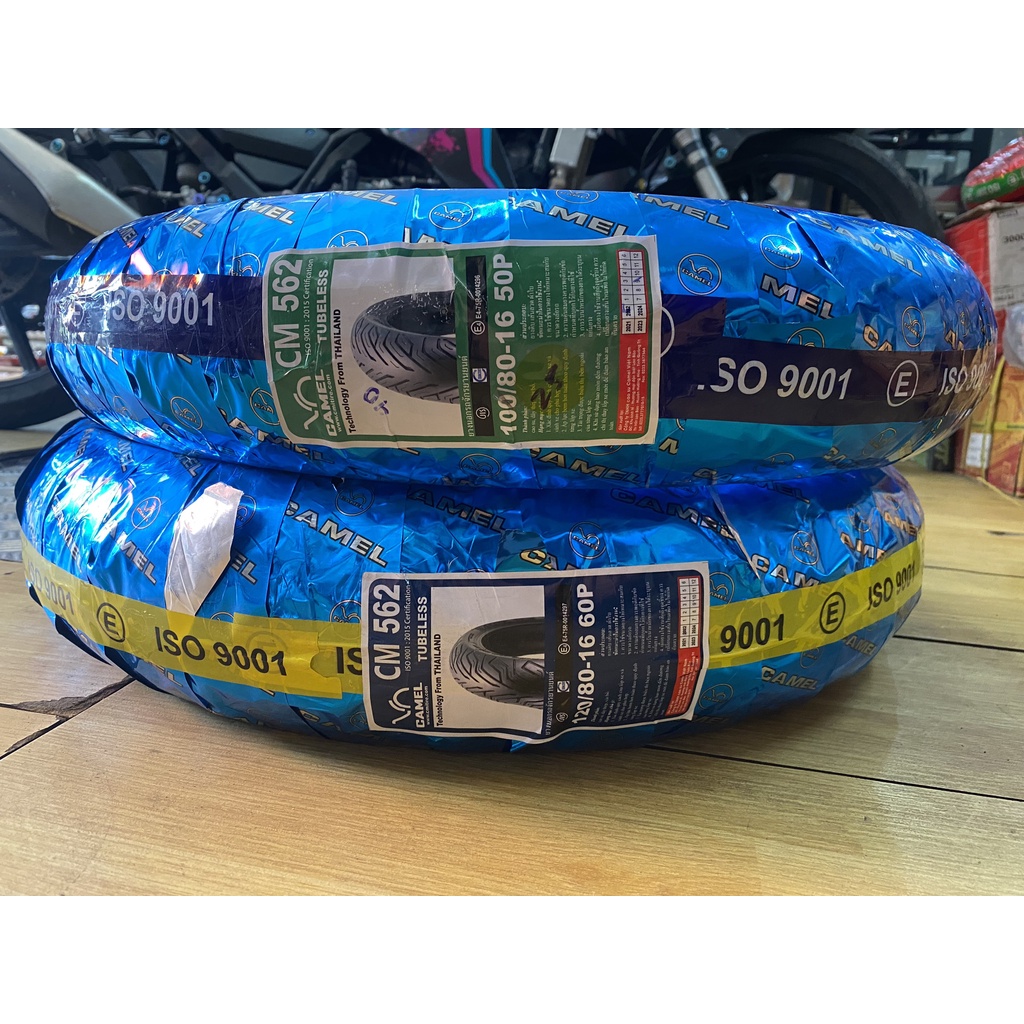 Vỏ lốp Sh 125/150 Trước và sau hãng camel Thailand 100/80-16 120/80-16 CM562