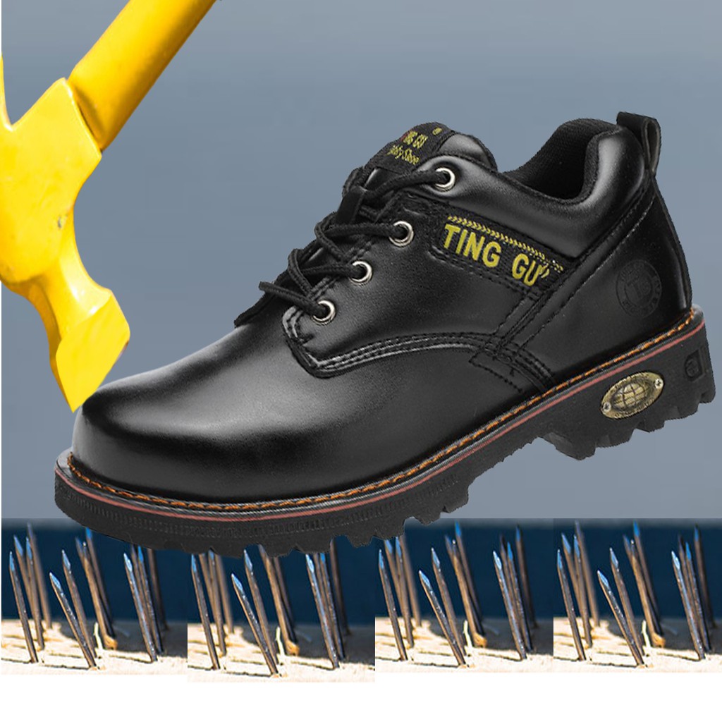 Giày Bảo Hộ Lao Động Nam Dáng Thời Trang Da Nhập Khẩu Mũi Sắt Chống Đinh Chống Nước Đi Công Trình B115 | BigBuy360 - bigbuy360.vn