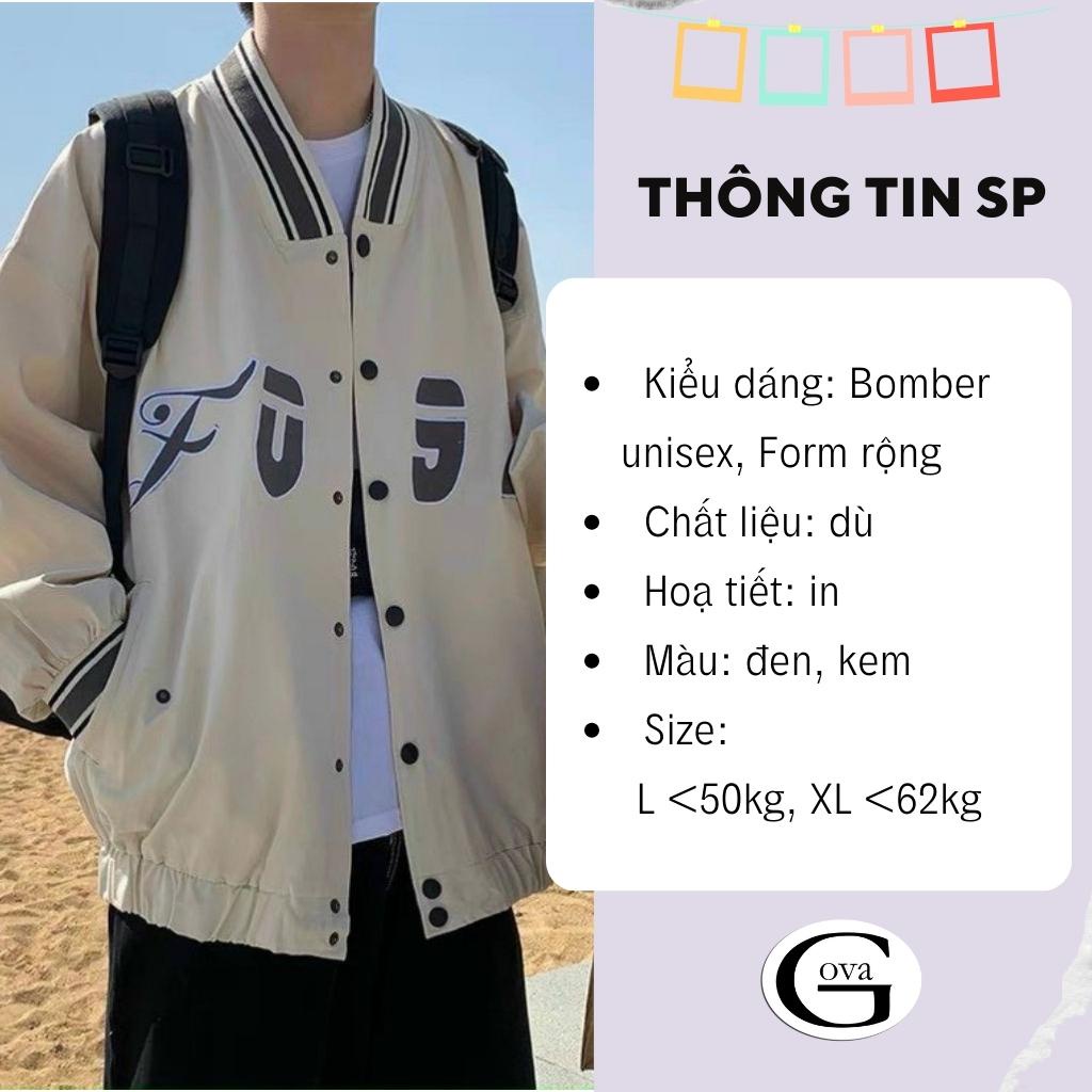 Áo Khoác Bomber Dù In 092 Form Rộng Nam Nữ Ulzzang Unisex Thời Trang GOVA