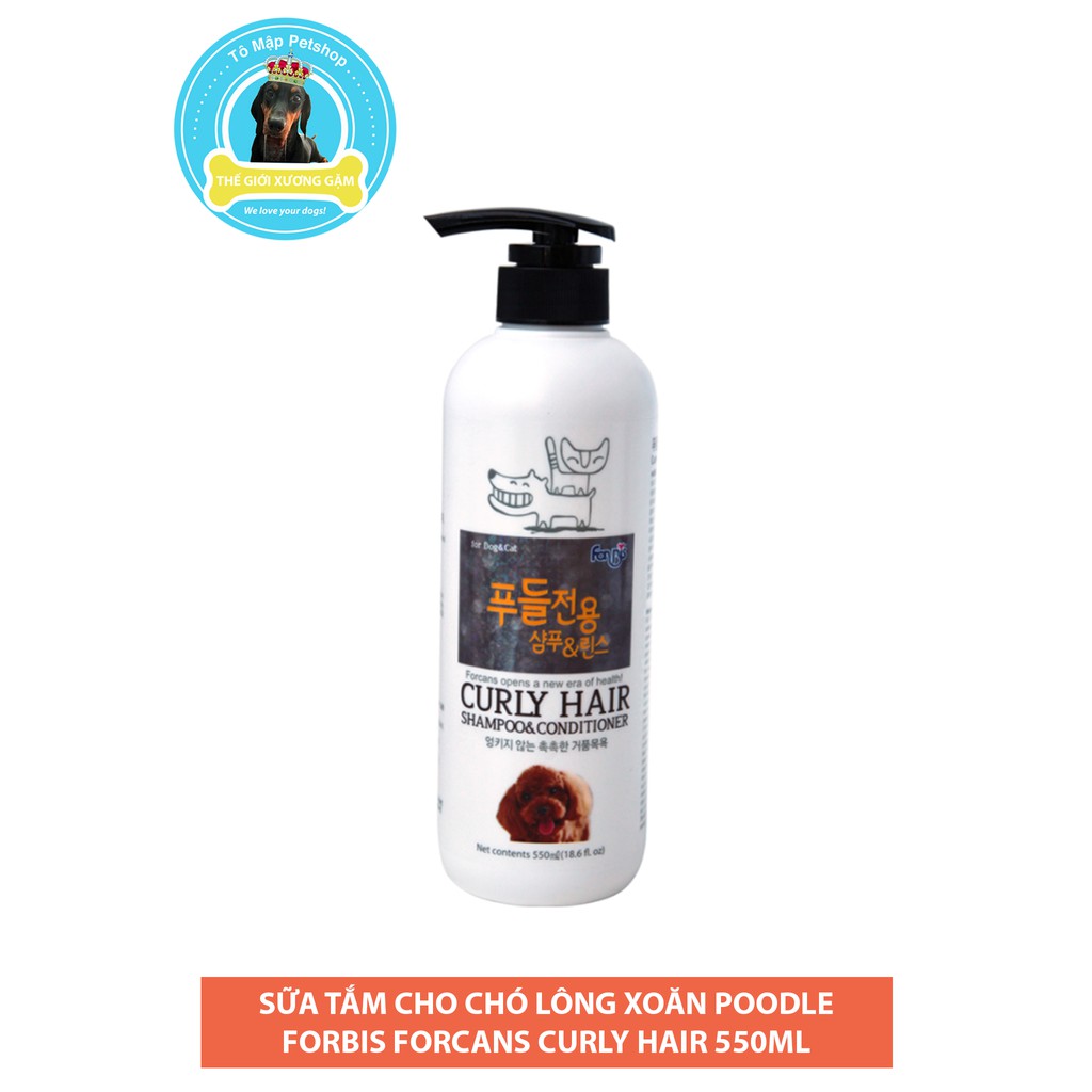 SỮA TẮM CHUYÊN DỤNG CHO CHÓ LÔNG XOĂN POODLE FORBIS FORCANS CURLY HAIR 550ML