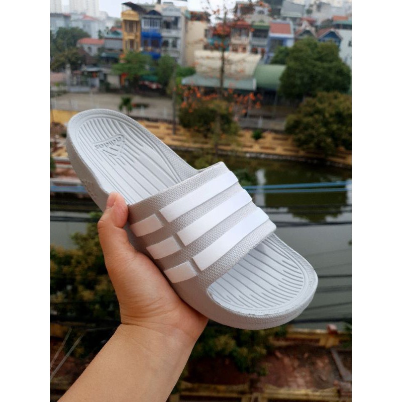 Dép nam đi trong nhà chất siêu nhẹ màu xám kẻ trắng[ cam kết giá rẻ nhất sàn