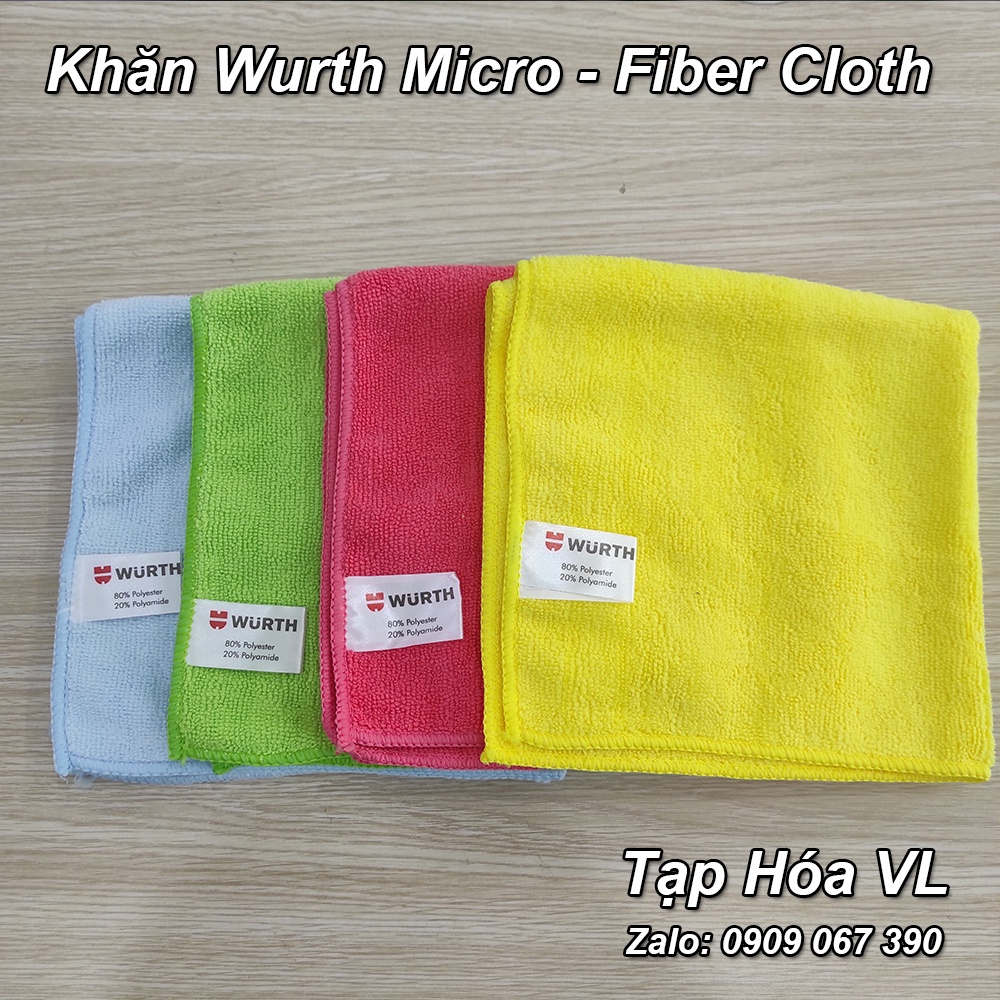 4 Khăn lau xe chuyên dụng chống trầy xước Wurth Micro-Fiber Cloth 40x40cm