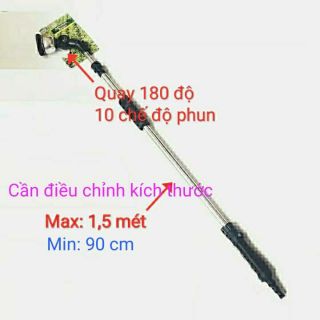 Súng Xịt Tưới Cây, Tưới Hoa Lan Cần Phun Dài 90cm đến 1,5 Mét Hàng Cao Cấp Nhập Khẩu
