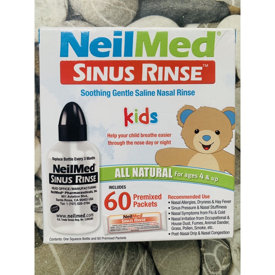 Bộ rửa mũi Neilmed trẻ em (1 bình 120ml + 60 gói muối)