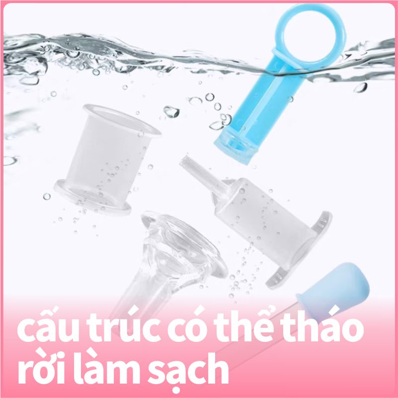 Bộ bón thuốc cho bé 5 món có báo nóng, ống bón thuốc nhỏ giọt, thìa ăn dặm kèm ống bón kim tiêm