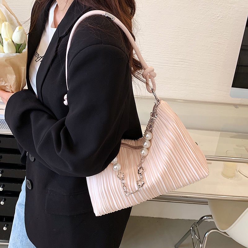 Túi Xách Nữ Đeo Vai Đính Ngọc Trai Thời Trang Mùa Hè Chất Lượng Cao Phong Cách Mới