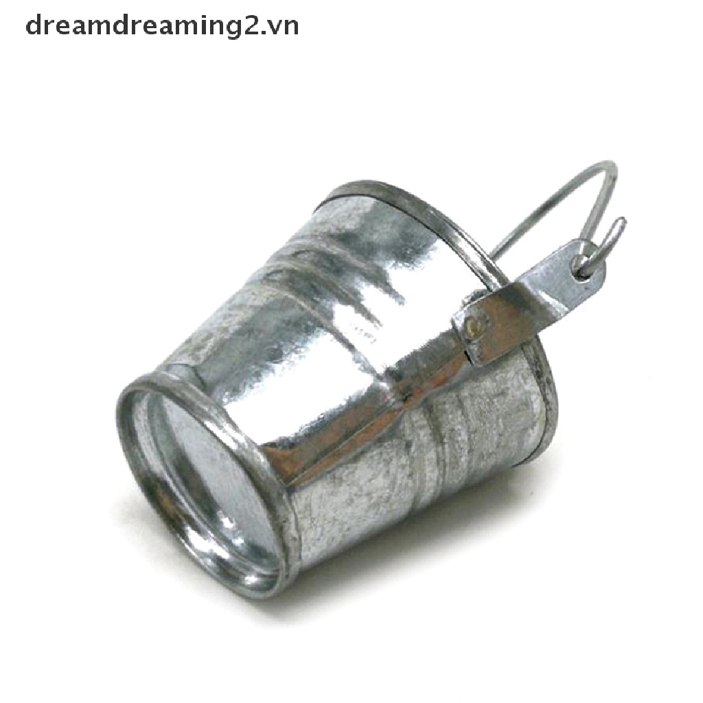 Set cần câu cá và xô nước mini bằng kim loại tỉ lệ 1:12 chất lượng cao dành cho trang trí nhà búp bê
