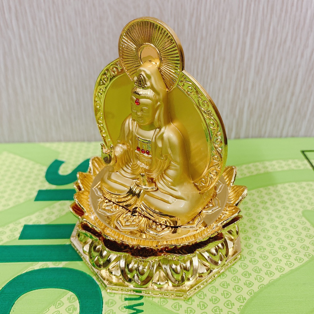 Tượng Phật Bà Quan Thế Âm Bồ Tát 2 Mặt, Đế Hoa Sen Cao Cấp Trang Trí Phòng Khách, Xe Hơi, Bàn Làm Việc