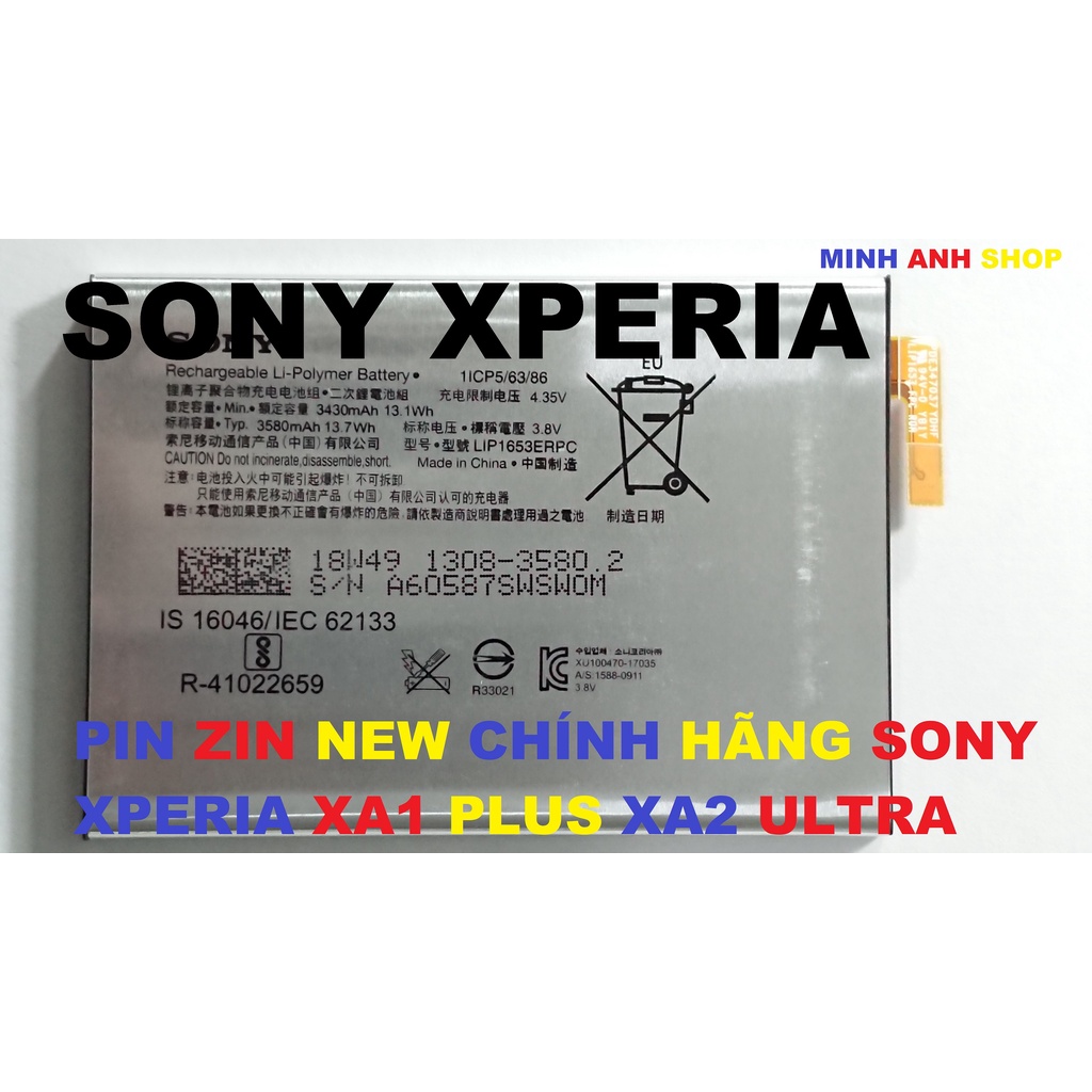 [PIN ZIN CHÍNH HÃNG SONY XPERIA XA1 PLUS ( G3412, G3416, G3426) &amp; XA2 ULTRA (H4233)]